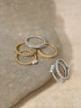 thumb Titanium Steel Cubic Zirconia Geometric Minimalist Band Ring 0