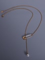 thumb Titanium 316L Stainless Steel Geometric Vintage Lariat Necklace with e-coated waterproof 2