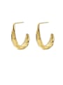 thumb Brass Irregular C Shape Minimalist Stud Earring 0