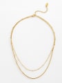 thumb Round bead chain 14 true gold multi-layer overlapping titanium steel snake Bone Necklace 1