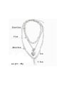 thumb Stainless steel Heart Trend Multi Strand Necklace 4