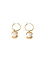 thumb Stainless steel Imitation Pearl shell Trend Huggie Earring 0
