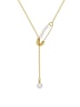 thumb Titanium 316L Stainless Steel Geometric Vintage Lariat Necklace with e-coated waterproof 0