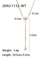 thumb Stainless steel Cubic Zirconia Geometric Dainty Lariat Necklace 2