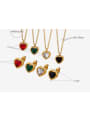 thumb Titanium Steel Glass Stone Vintage Heart Earring and Necklace Set 4