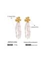 thumb Stainless steel Imitation Pearl Flower Hip Hop Drop Earring 2