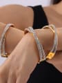 thumb Titanium Steel Cubic Zirconia Geometric Dainty Band Bangle 1