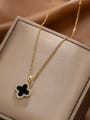 thumb Titanium Steel Cubic Zirconia Clover Dainty Necklace 3