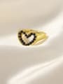 thumb Brass Imitation Pearl Heart Trend Band Ring 2