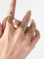 thumb Brass Rhinestone Snake Hip Hop Band Ring 3