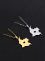 thumb Stainless steel Irregular Hip Hop Map Necklace 2