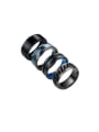 thumb Stainless Steel Geometric Hip Hop Stackable Men's Ring Set 0