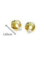 thumb Brass Imitation Pearl Round Minimalist Stud Earring 3