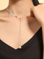 thumb Titanium Steel Wheatear Minimalist Tassel Necklace 2