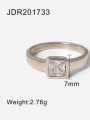 thumb Stainless steel Cubic Zirconia Square Vintage Band Ring 1
