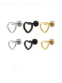 thumb Titanium Steel Hollow  Heart Minimalist Single Earring(Single-Only One) 0