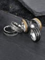 thumb Stainless steel Irregular Hip Hop Double Chain Turning Men's Ring 0