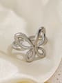 thumb Stainless steel Hollow Butterfly Hip Hop Band Ring 2