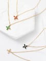 thumb Stainless steel Cubic Zirconia Clover Minimalist Necklace 2