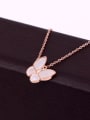 thumb Titanium Shell Butterfly Trend Necklace 3