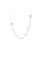 thumb Brass Imitation Pearl Flower Trend Long Strand Necklace 0