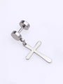 thumb Stainless steel Smooth Cross Minimalist Single Earring(Single-Only One) 3