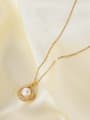 thumb Stainless steel Freshwater Pearl Flower Trend Necklace 1