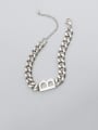 thumb Titanium 316L Stainless Steel Hollow Geometric Vintage Link Bracelet with e-coated waterproof 2
