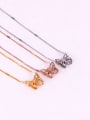 thumb Titanium Cubic Zirconia Butterfly Dainty Necklace 4