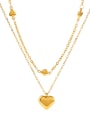 thumb Stainless steel Heart Minimalist Multi Strand Necklace 0