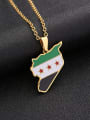 thumb Stainless steel Enamel Medallion Ethnic Syria Map Pendant Necklace 2