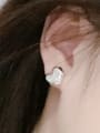 thumb Brass Rhinestone Heart Vintage Stud Earring 1