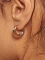 thumb Stainless steel Round Vintage Huggie Earring 1