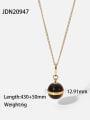 thumb Stainless steel Tiger Eye Geometric Vintage Round Ball Pendant Necklace 3