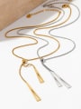 thumb Stainless steel Geometric Trend Lariat Necklace 0