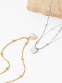 thumb Stainless steel Freshwater Pearl Water Drop Dainty Link Necklace 2