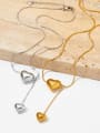thumb Stainless steel Heart Trend Lariat Necklace 3