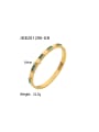 thumb Stainless steel Cubic Zirconia Green Geometric Trend Band Bangle 2