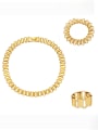 thumb Titanium Steel Minimalist Geometric  Ring Bracelet and Necklace Set 0