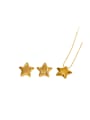 thumb Stainless steel Trend Pentagram  Earring and Necklace Set 1