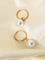 thumb Stainless steel Imitation Pearl Ball Trend Huggie Earring 1