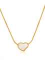 thumb Stainless steel Shell Heart Minimalist Necklace 0