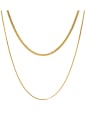 thumb Stainless steel Double Layer Chain Minimalist Necklace 0