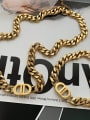 thumb Titanium Steel Trend Letter Bracelet and Necklace Set 0