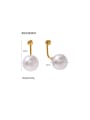thumb Stainless steel Imitation Pearl Round Minimalist Drop Earring 1