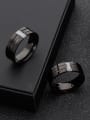 thumb Stainless steel Cubic Zirconia Geometric Minimalist Men's Ring 3