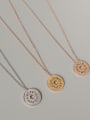thumb Titanium 316L Stainless Steel Hollow Round Letter Minimalist Necklace with e-coated waterproof 3
