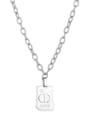 thumb Stainless steel Geometric Vintage Letter C D Pendant Necklace 4