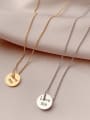 thumb Titanium 316L Stainless Steel Letter Minimalist Bead Chain Necklace with e-coated waterproof 2