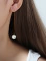 thumb Titanium Steel Imitation Pearl Tassel Minimalist Drop Earring 1
